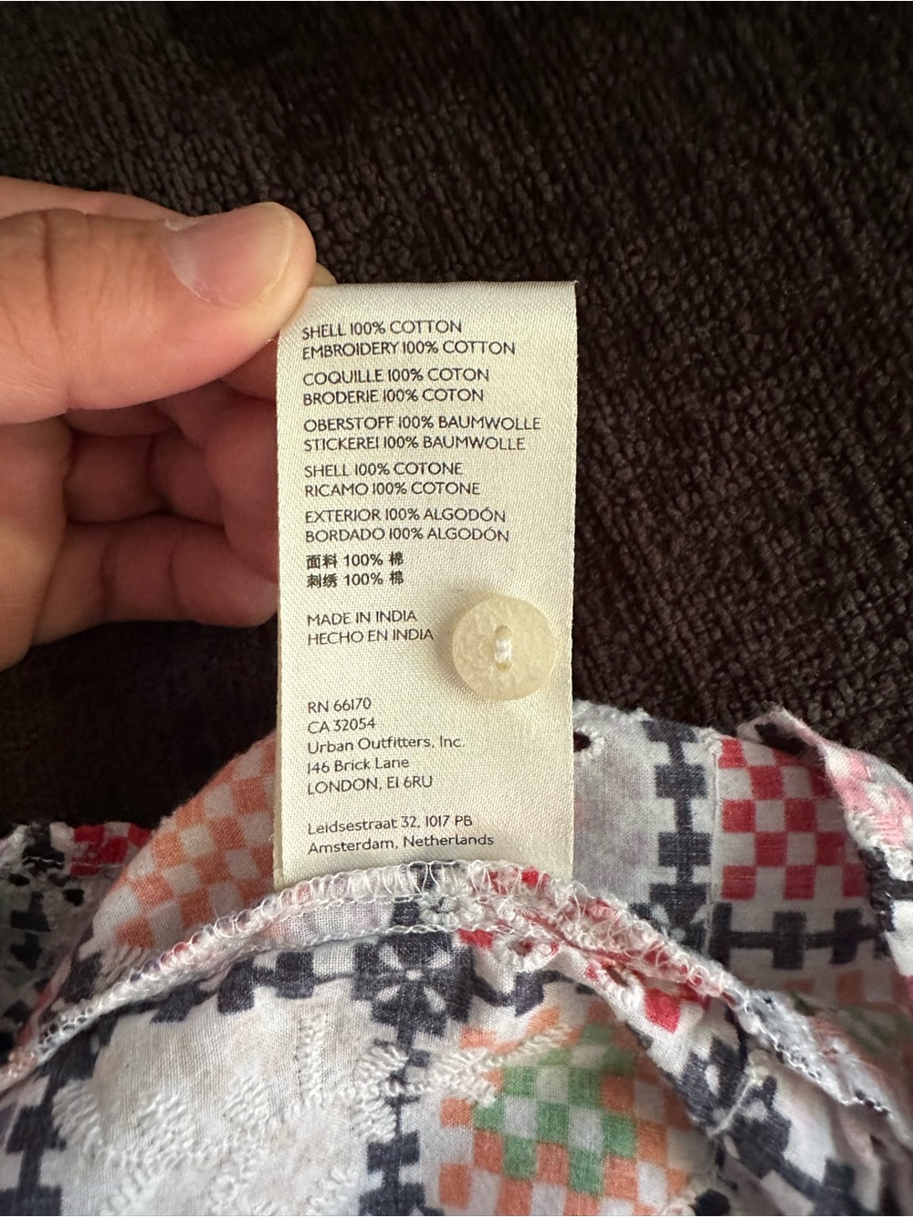 Maeve Anthropologie 100% Cotton Multicolor Crochet-Print Ruffle Tie Blouse Large - Picture 5 of 8